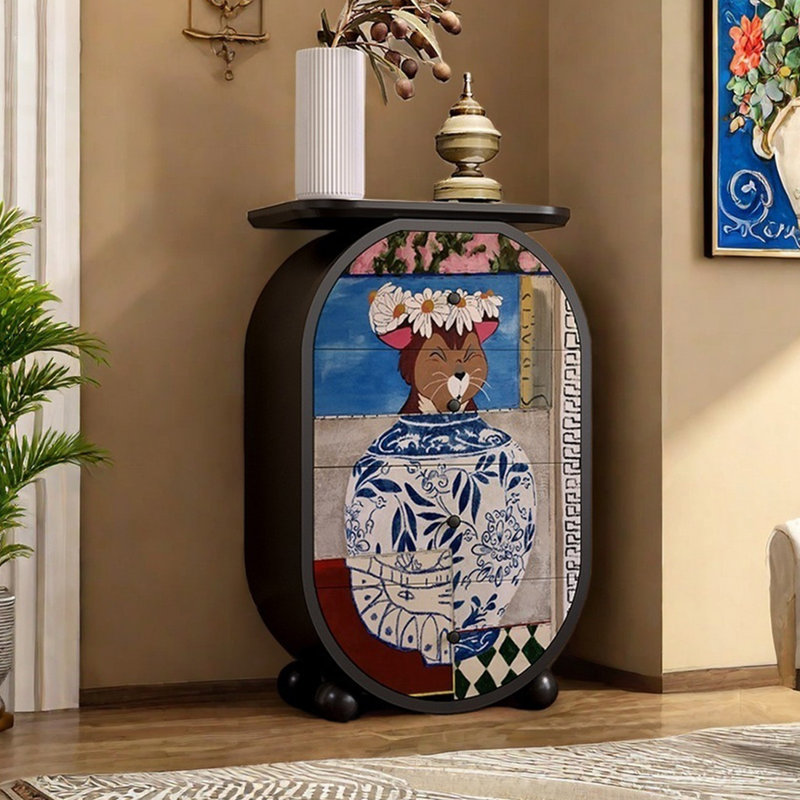Commode décorative moderne à motif abstrait