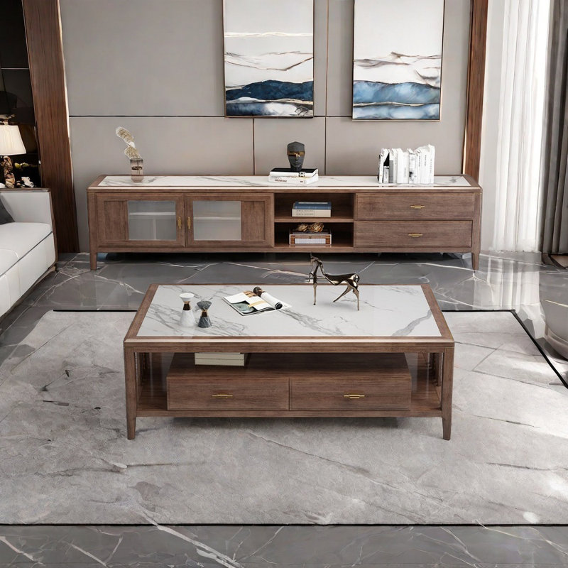 Meuble télé et table basse de style américain