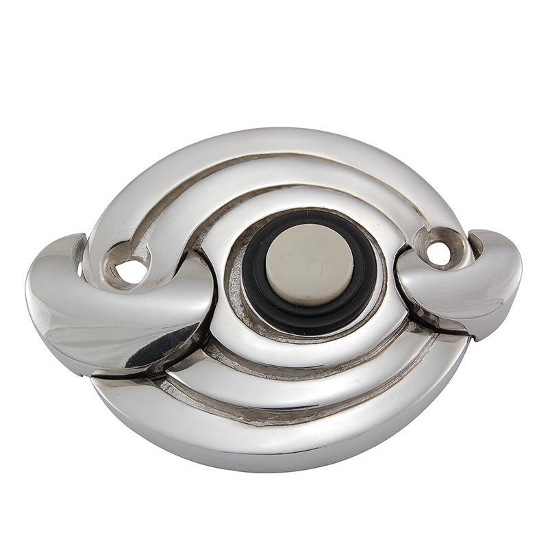 Ariosto Push Button, Polished Silver