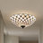 Elegant Tiffany-Style Flush Mount Ceiling Light – Amber Gem-Inspired Stained Glass Fixture For Vintage & Classic Interiors