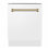 ZLINE Autograph 24 in. Tallac Dishwasher Auto Door Open, 51dBa, White Matte Panel, Bronze Handle