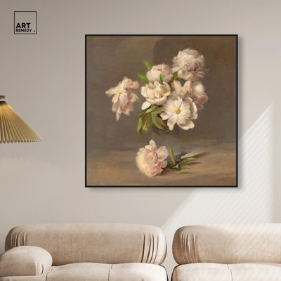 Porter, pivoines dans un vase, art floral rétro par 