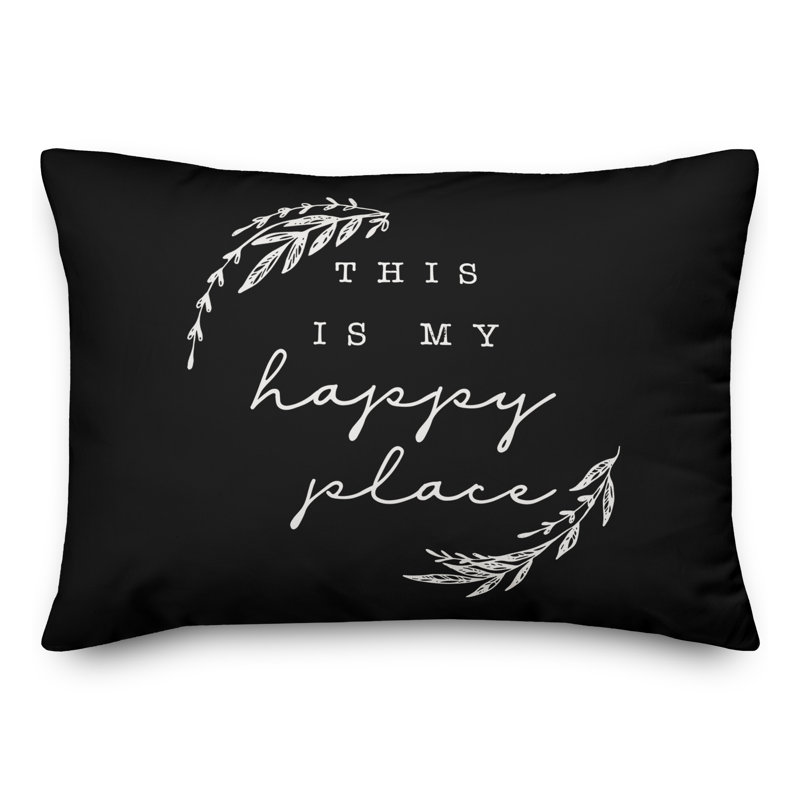 Outdoor Reversible Throw Pillow, Noir, H 18 po x l 25 po