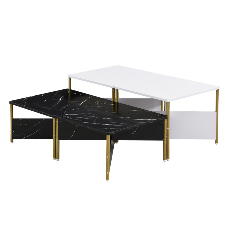 Ensemble de tables basses Modern Modern de 4 pièces, Noir
