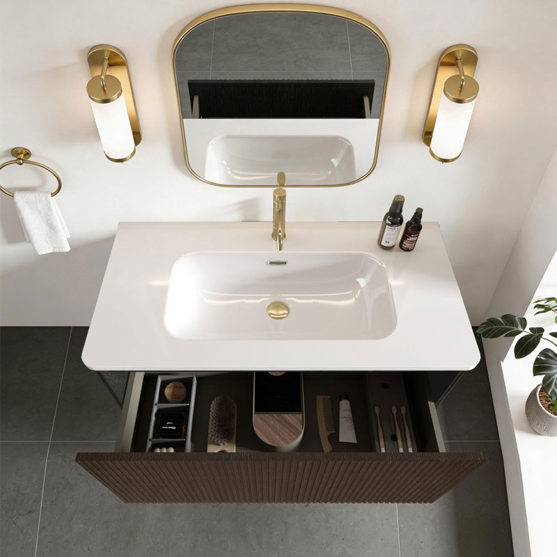 36" Floating Bathroom Vanity with Sink, Fully Assembled, 36 inch