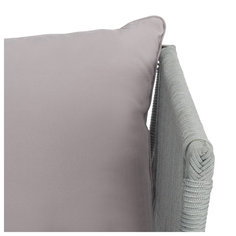 Ensemble de salle à manger rectangulaire avec coussins 127,9 po pour 5 personnes Faiqah, gris, Gris / brun