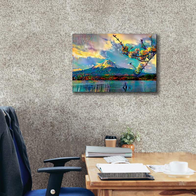  «Japon Mont Fuji» par Pedro Gavidia, art mural sur toile, 26 po x 18 po, H 18 po x l 26 po