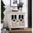 Antique White Wooden Accent Chest With Mirror Doors And Interior Storage Living Space-576370614
