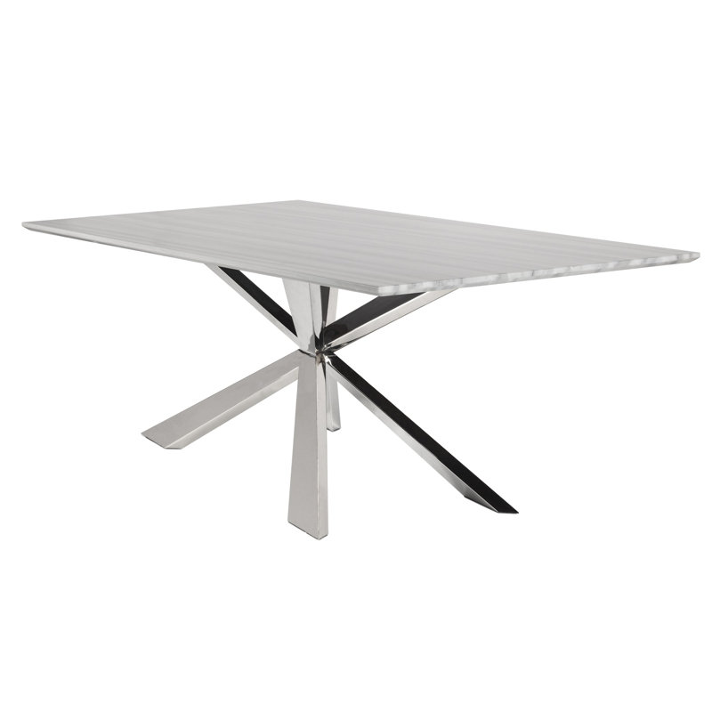 Iris Marble Top Metal Base Dining Table