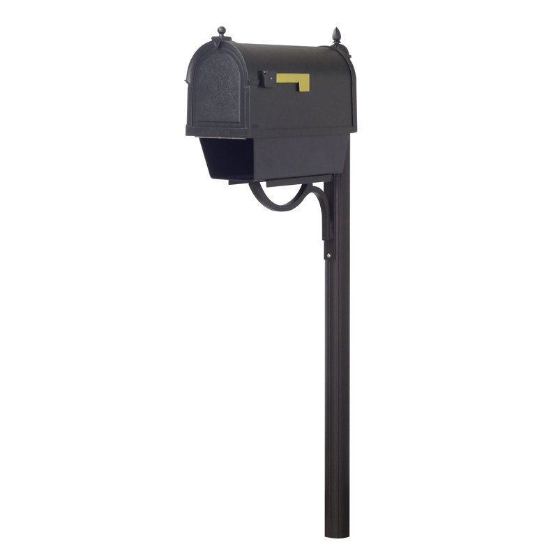 Berkshire Aluminum Post Mounted Mailbox with Magnetic Closure