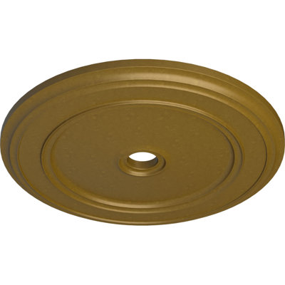 Endurathane Classic Ceiling Medallion, 41 1/8"OD x 4"ID x 2 1/8"P (Fits Canopies up to 5 1/2"), Hand-Painted Gold Finish