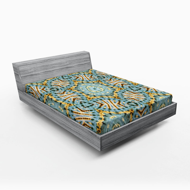 Microfiber Geometric Fitted Sheet, Full Fitted Sheet