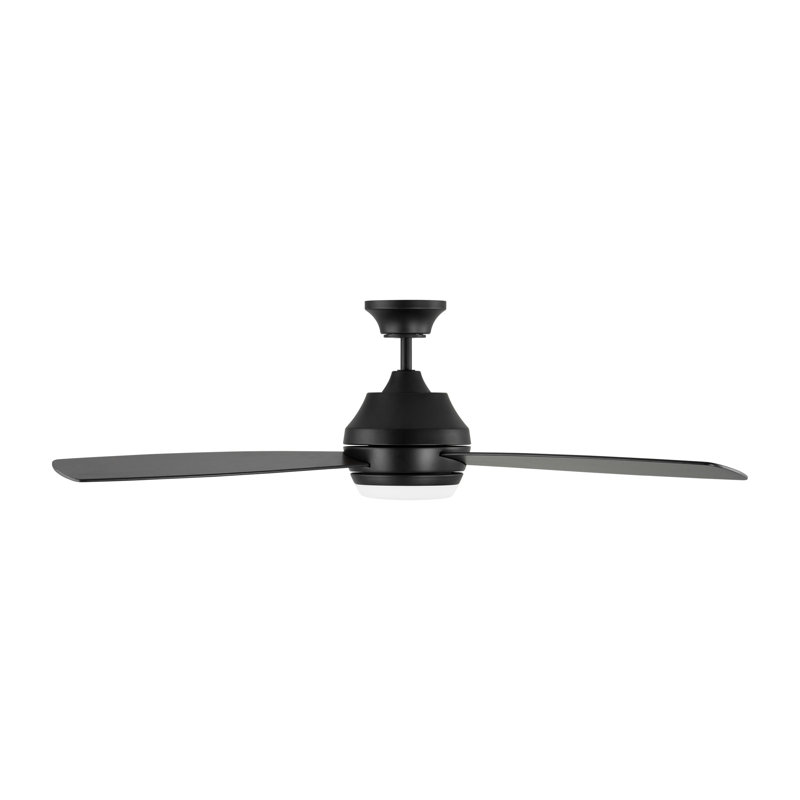 Ikon LED Downrod Ceiling Fan, Midnight Black, Midnight Black