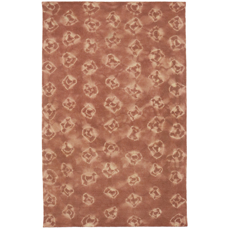 Tapis brun rouille moderne 5X8