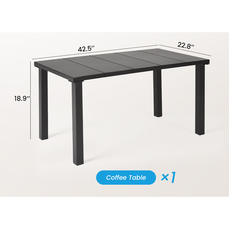 Table basse d'extérieur en métal