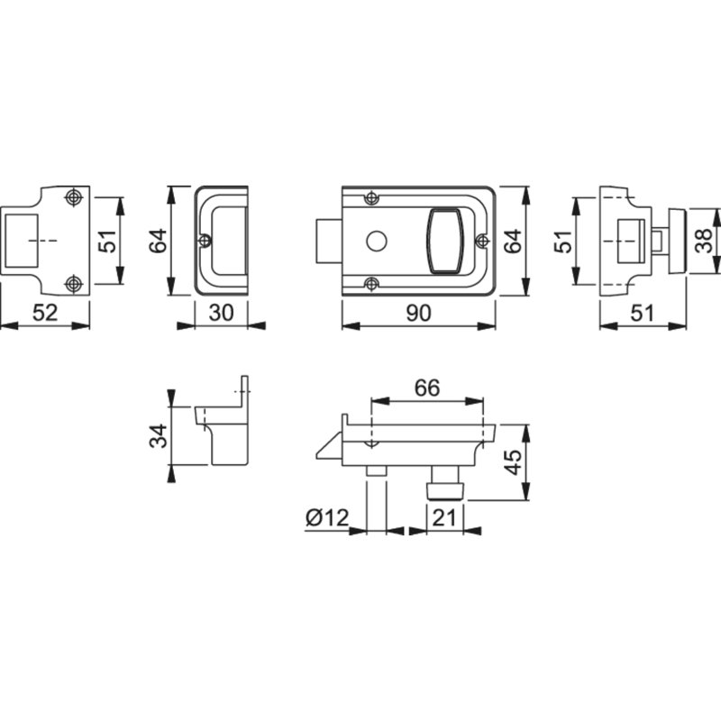 Amarely Locks Traditional Cyl Rim Nightlatch