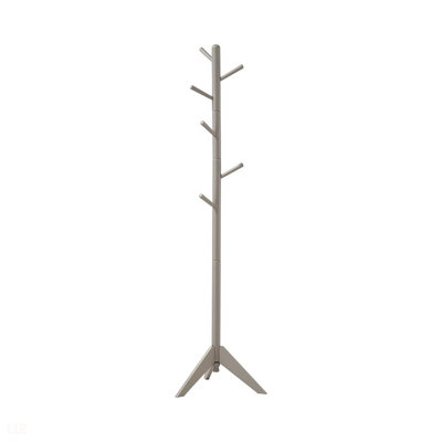 Grey 6-Hook Rotating Coat Rack For Organized And Stylish Entryways With Ample Hanging Space