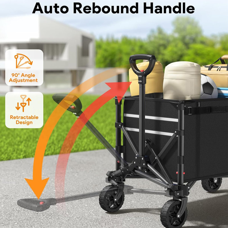 3 in 1 Collapsible Wagon Converts to Bench, Black