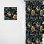 Bleu foncé et doré Techno Damask Realm - Rideau damassé - Rideau obscurcissant - 1 panneaux-107564305