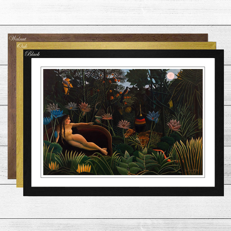 Henri Rousseau - Single Picture Frame Print, Walnut