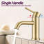 Robinet de salle de bain à un trou - Design moderne, or brossé, acier inoxydable, débit de 1,2 gallon par minute, option d'installation pratique, débit, installation sans effort pour les installations-122075527
