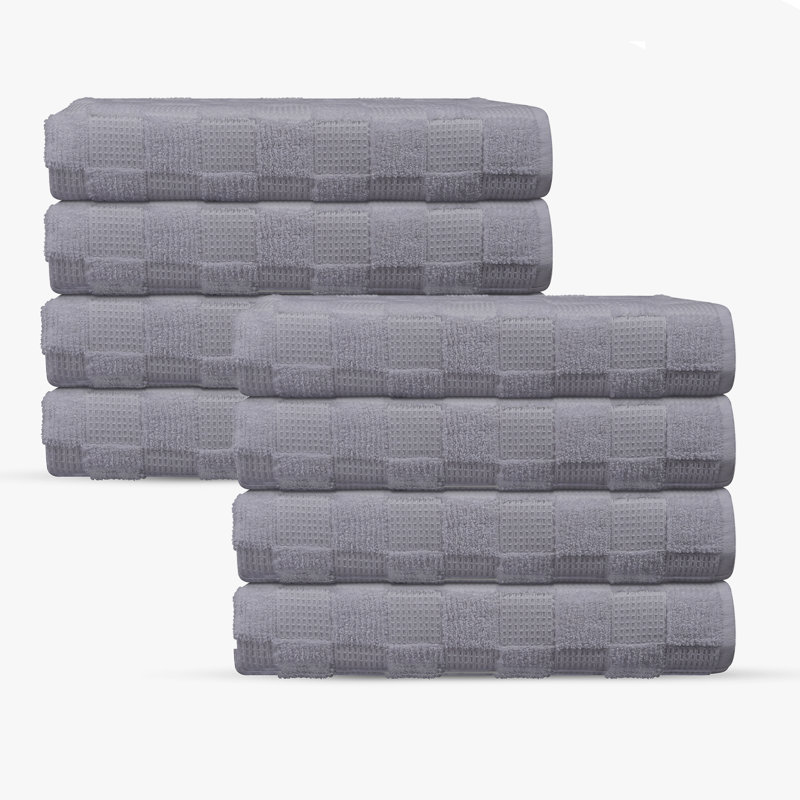 Ensemble de 8 serviettes de toilette turques Taylorlynn, Argent