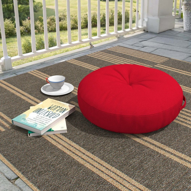 Housse de coussin circulaire avec insert Sunbrella, Toile rouge, Circulaire 22 po
