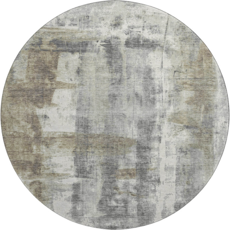 Premium Machine Washable Mouton Abstract Rug, Round 8'