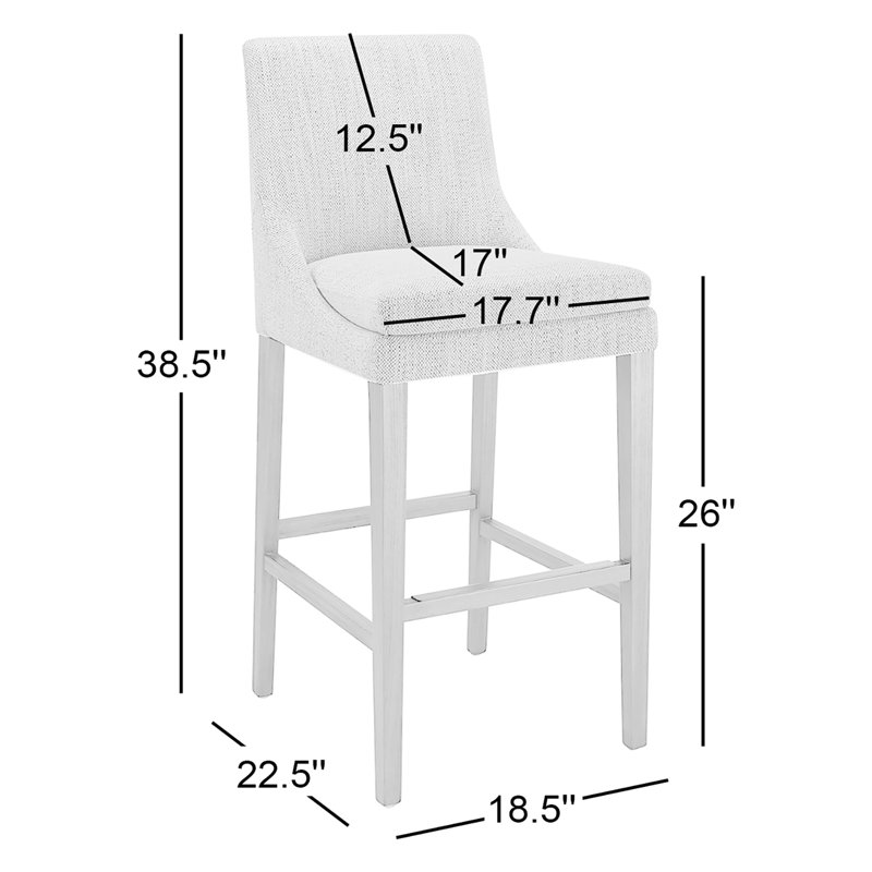 Tabouret de bar et de comptoir Niara, Tabouret de comptoir (siège d'une hauteur de 26 p, Lin Performance Effie