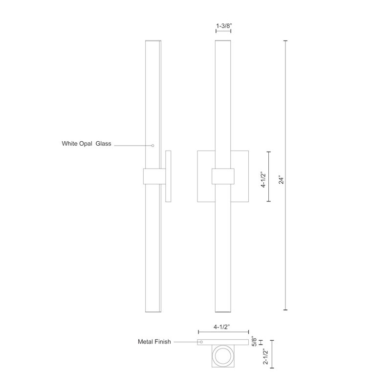 1 - Light LED Bath Bar