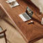 Long bureau en bois massif noyer minimaliste avec trois tiroirs-1711612162