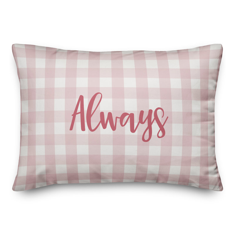 Plaid Throw Pillow, Pink