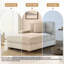 Chaise longue surdimensionnée rembourrée en fausse fourrure de lapin blanche avec accoudoirs et coussins décoratifs-2048857625