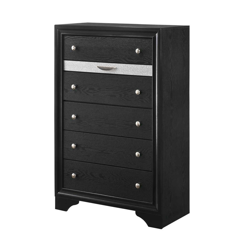 Commode 6 tiroirs Smartt, Noir