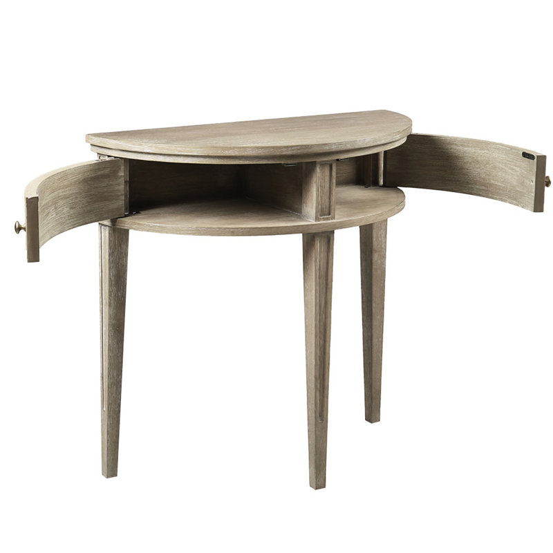 Table de rangement l 31 po - Pieds en bois massif et patine dorée antique