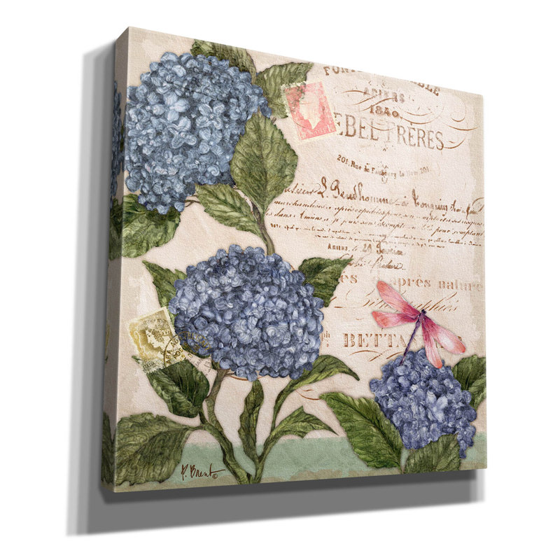 «Parisian Hydrangeas I» par Paul Brent, H 18 po x l 18 po x P 0,75 po