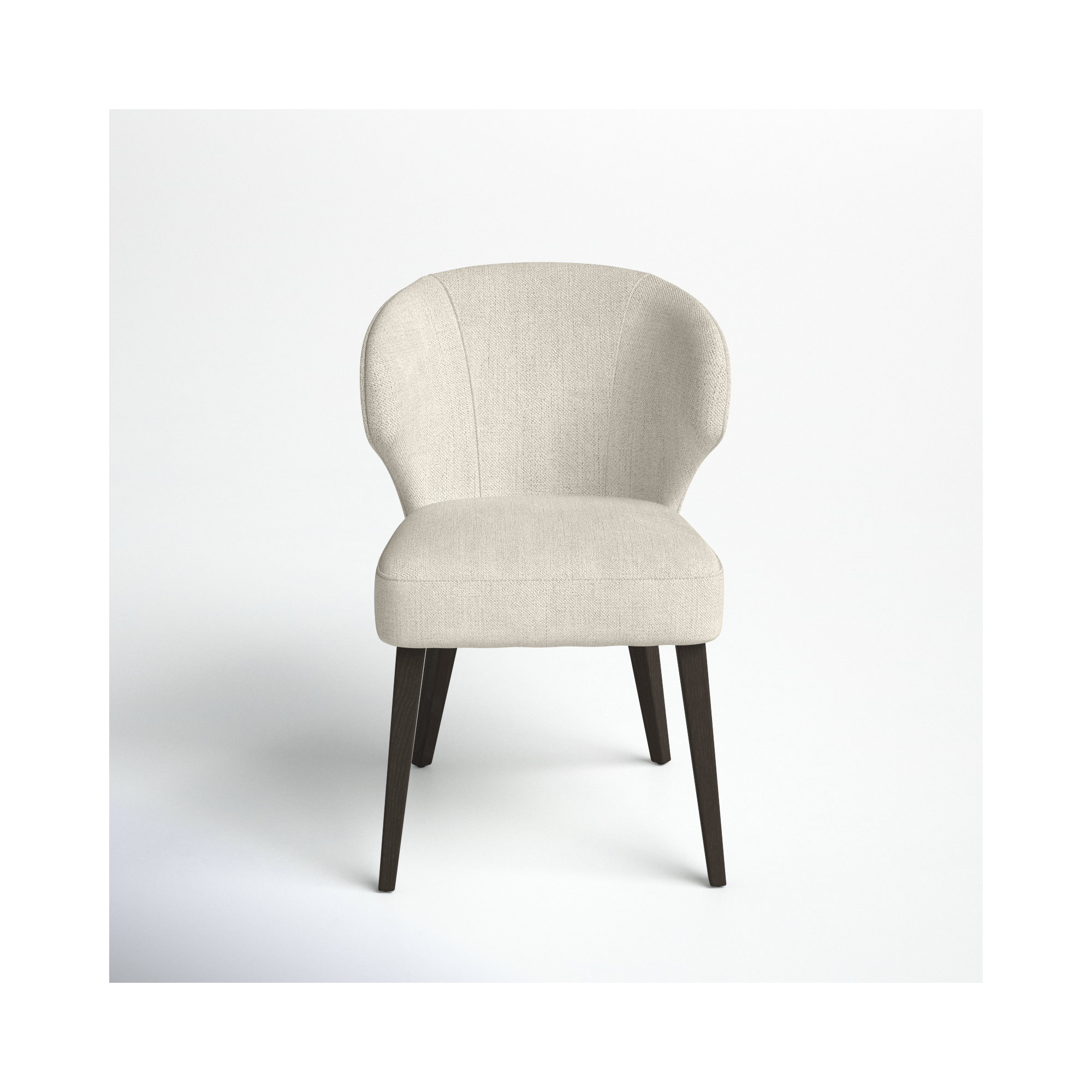 Golino Fabric Upholstered Wingback Side Chair, Dark Brown, Cream