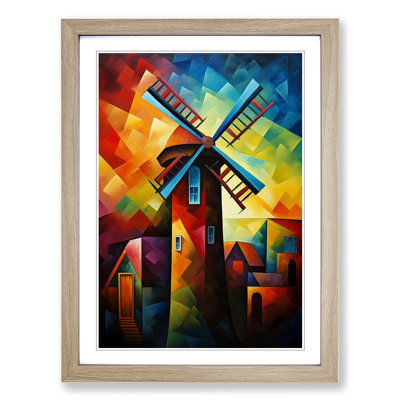 Windmill Abstract Art - Framed Print