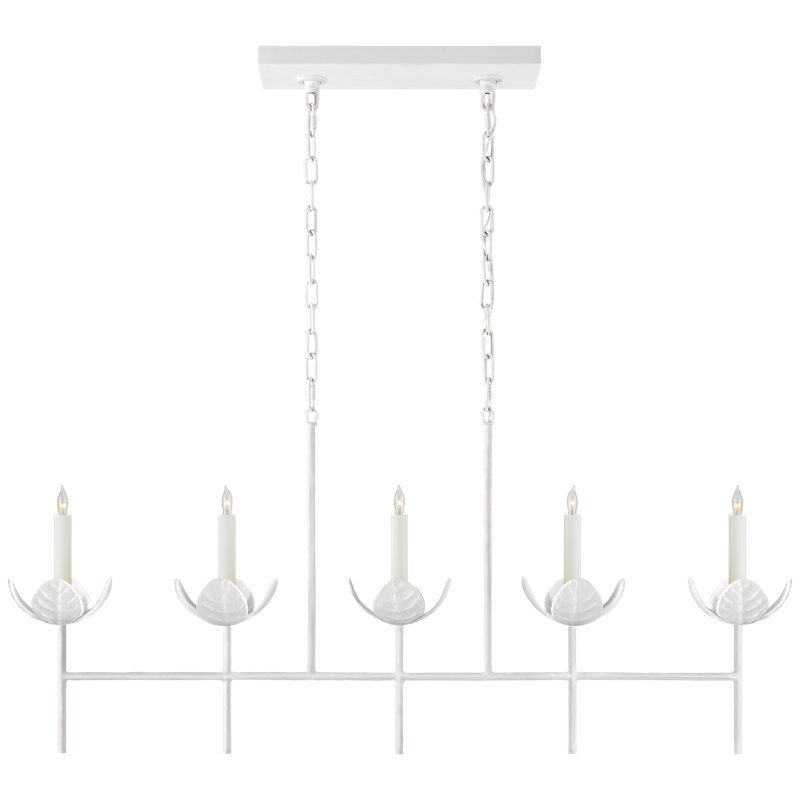 Julie Neill Illana Large Linear Chandelier, Plaster White