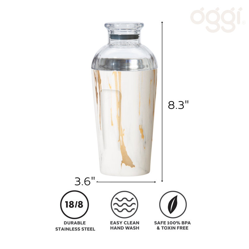 Shaker à cocktail à double paroi 17 oz Oggi Barware Groove