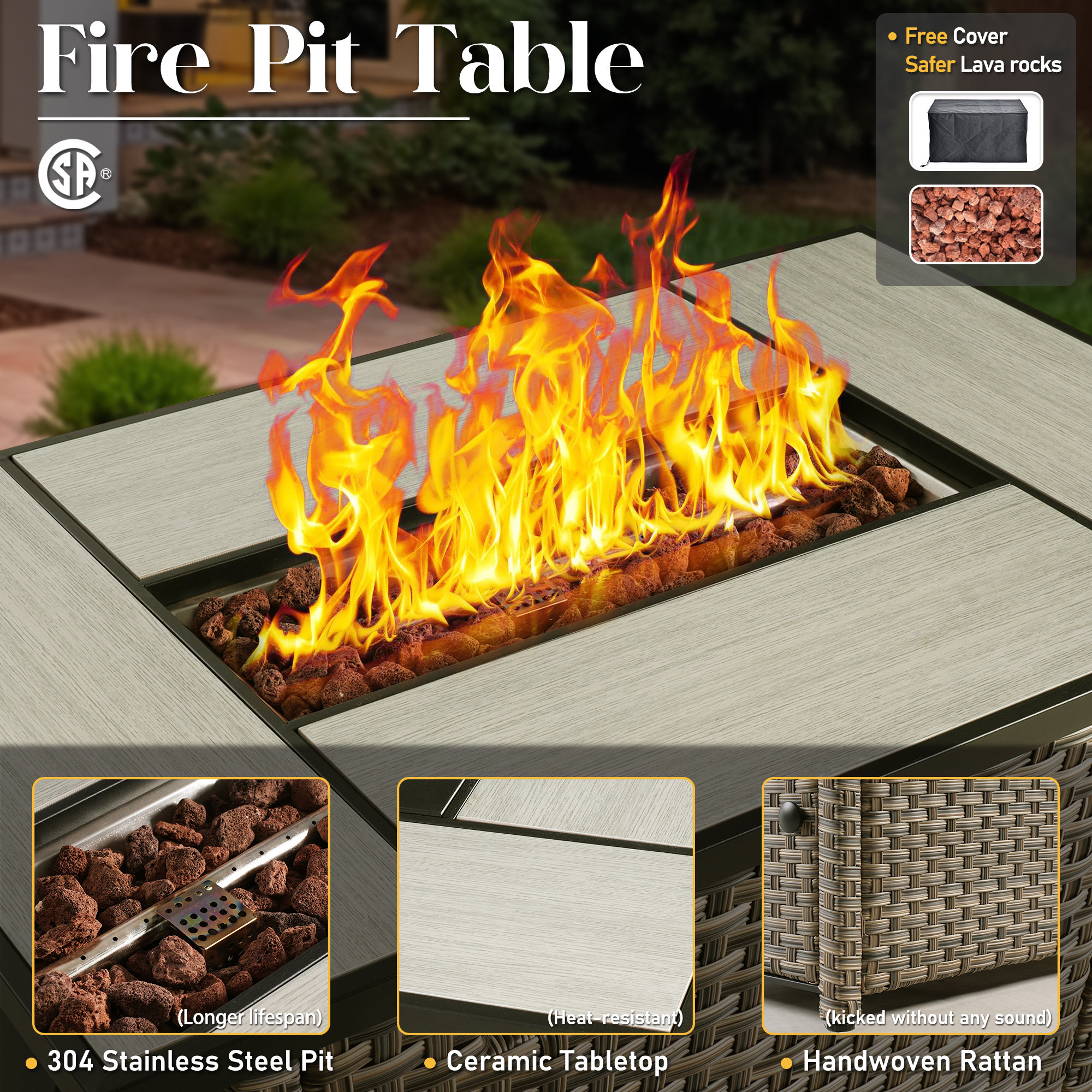 Lark Manor 5- Person Rattan Outdoor Seating Group With Swivel Rockers ...