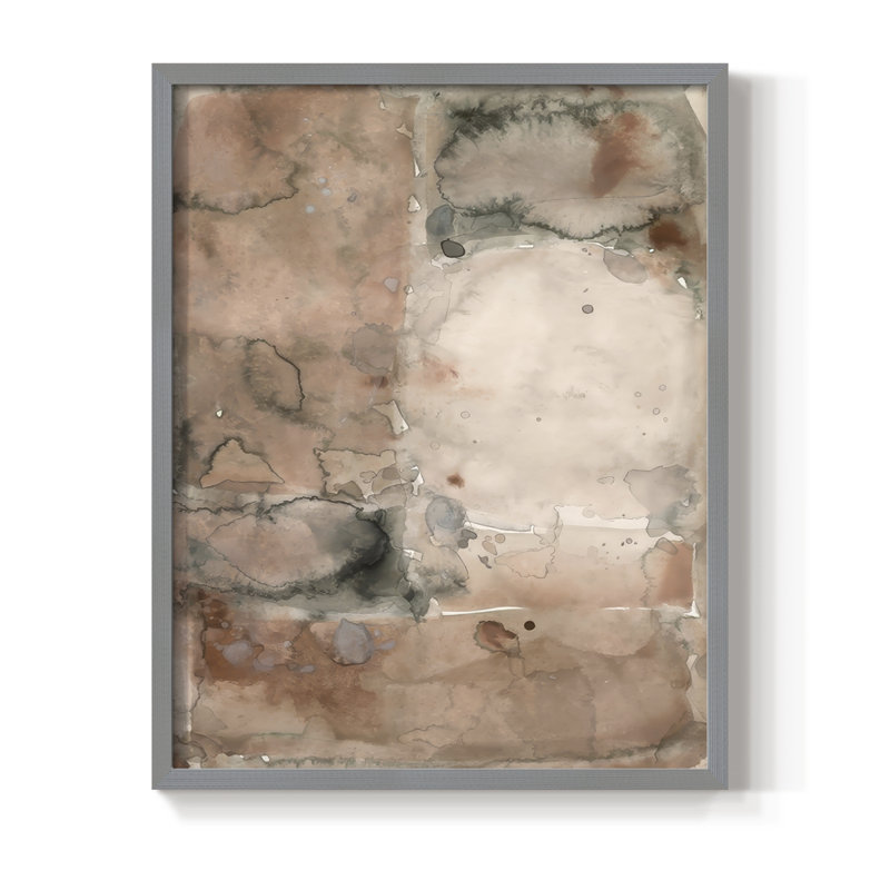 Mud Play I Framed Print - Solid Wood, Gray, 30" H x 24" W