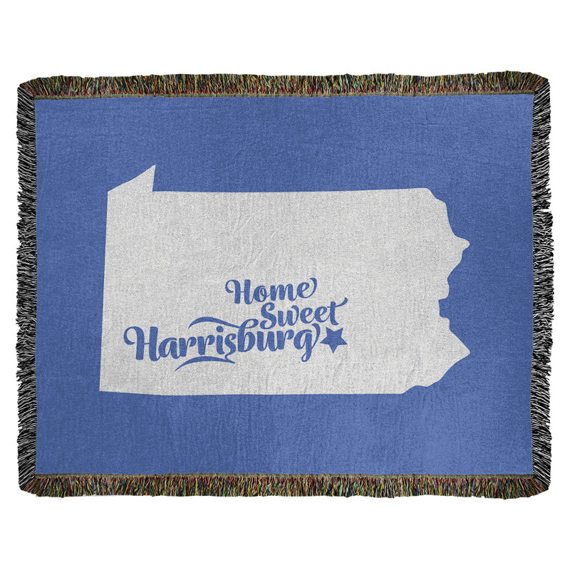 Jeté en coton tissé harrisburg pennsylvanie, l 50 po x L 60 po, Bleu
