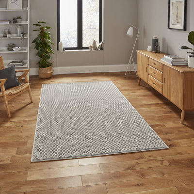 Machine Woven Beige/Black Rug