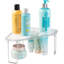 Support empilable en plastique / acier, étagère de rangement pour salle de bain, meuble-lavabo, comptoir, lavabo, armoire, porte-maquillage, accessoires de douche, collection Ligne - paquet de 2 - transparent