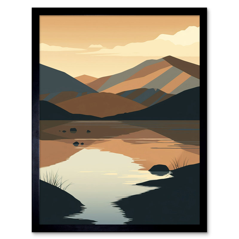 Lizandra Boho Lakeside Mountain Landscape - Single Picture Frame Print