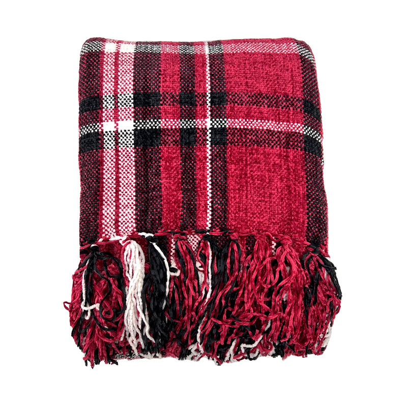 Jeté en chenille, Rouge