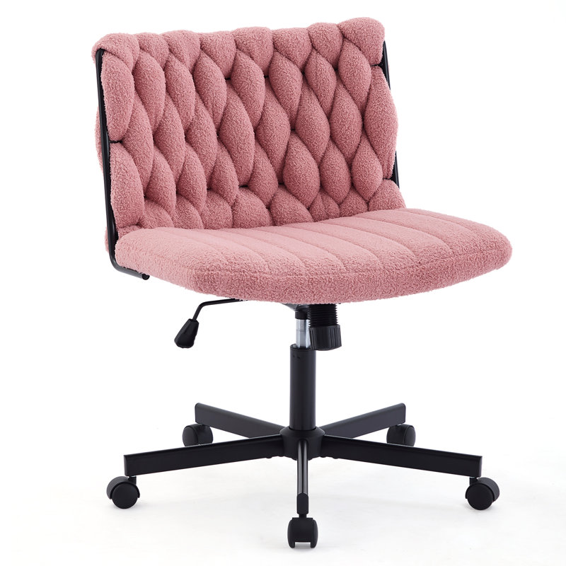Upholstered Teddy Swivel Accent Chair, Pink