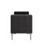 Banc repose-pieds carré avec accoudoirs carrés et garniture cloutée en velours moelleux gris anthracite