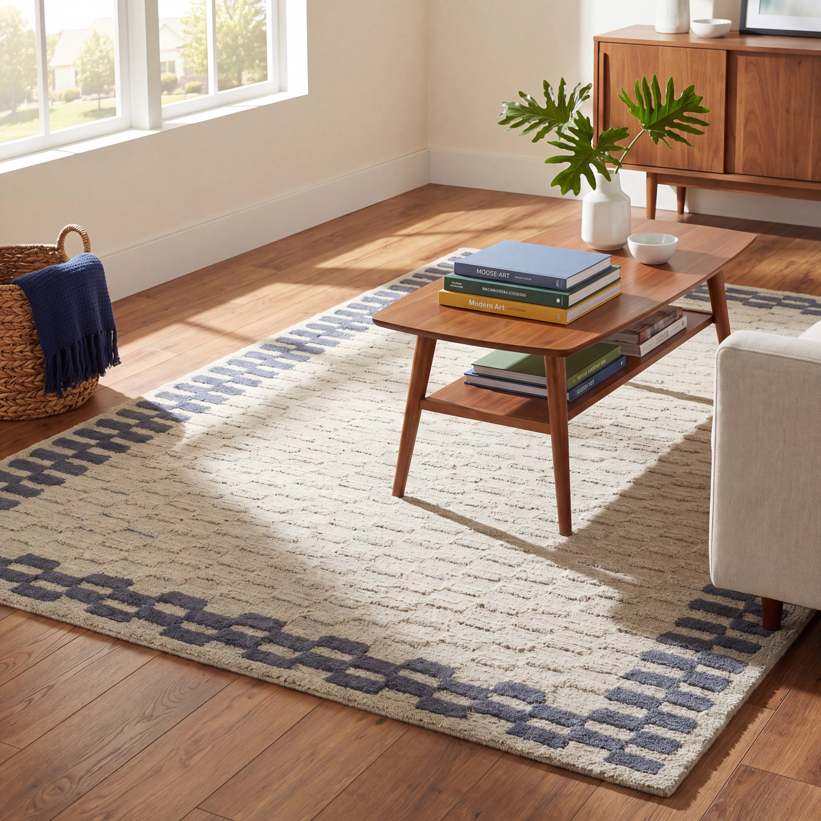 Hand-Tufted Geometric Pattern Rug, Rectangle 8' x 10'
